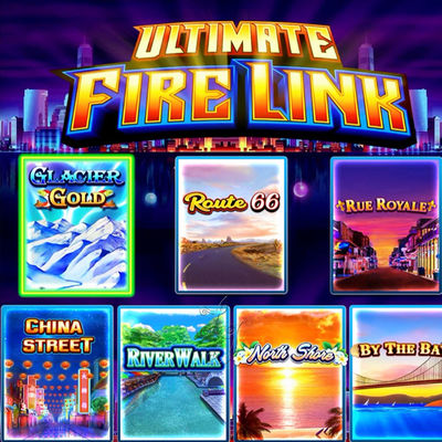 Fire Link 8 In 1 Multigames PCB Board Rue Royale Glacier Gold Route66 China Street River Walk North Shore By The Bay